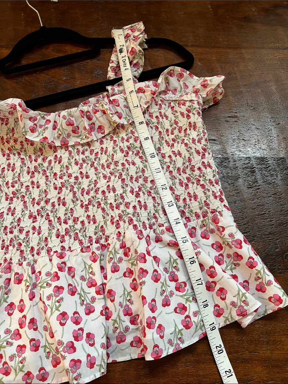 J. CREW x Liberty Ros Floral Fabric Smocked Ruffle Tank Top Women's Size M - Picture 13 of 15